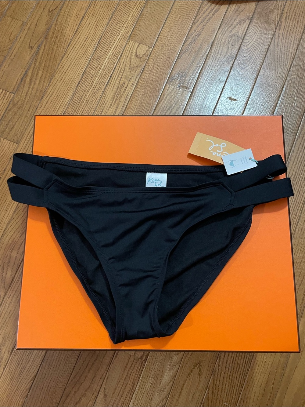 Kona Sol Black Double-Strap Bikini Bottom